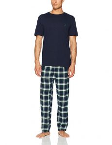 Nautica Men's Short Sleeve Top and Soft Flannel Pajama Pant Set