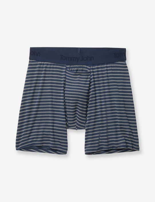 Blue striped men's soft boxer briefs