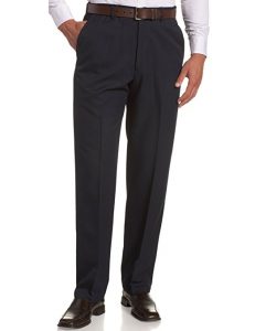 Haggar Men's Cool 18 Hidden Expandable-Waist Plain-Front Pant