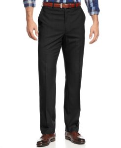 Michael Kors Men's Black Solid Classic-Fit Dress Pants