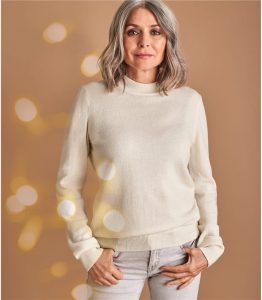 Woolovers Women's Cashmere and Merino Turtle Neck Sweater