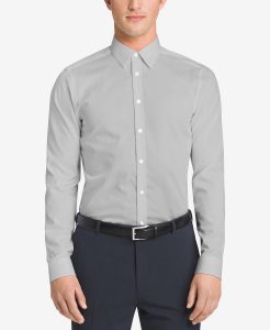 Calvin Klein Men's Slim-Fit Point Collar Dress Shirt