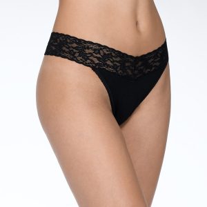 Hanky Panky- Organic Cotton Original Rise Thong with Lace