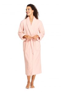 Land's End Women's Cotton Terry Long Bath Robe