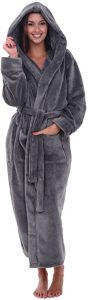 Alexander Del Rossa Women's Plush Fleece Robe with Hood