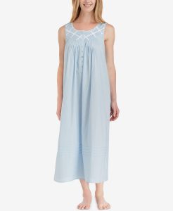  Eileen West Lace-Trimmed Cotton Ballet-Length Nightgown