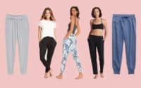 Three models wearing the most comfortable lounge pants for women
