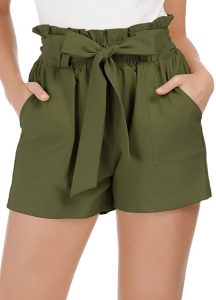 Grace Karin Bowknot Tie Waist Summer Casual Shorts