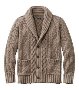 L.L. Bean Signature Cotton Fisherman Shawl Cardigan