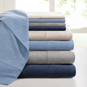 Carbon Loft Porta Cotton Jersey Knit Deep Pocket Heathered Bed Sheet Set