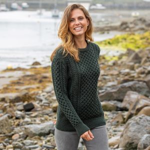 The Irish Store Women's Traditional Aran Sweater