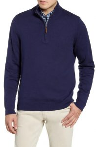 Nordstrom Half Zip Cotton & Cashmere Pullover Sweater