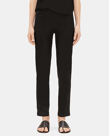 Eileen Fisher Stretch Crepe Slim Ankle Pants