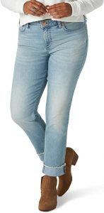 Riders by Lee Indigo Women's Fringe Cuff Boyfriend Jean