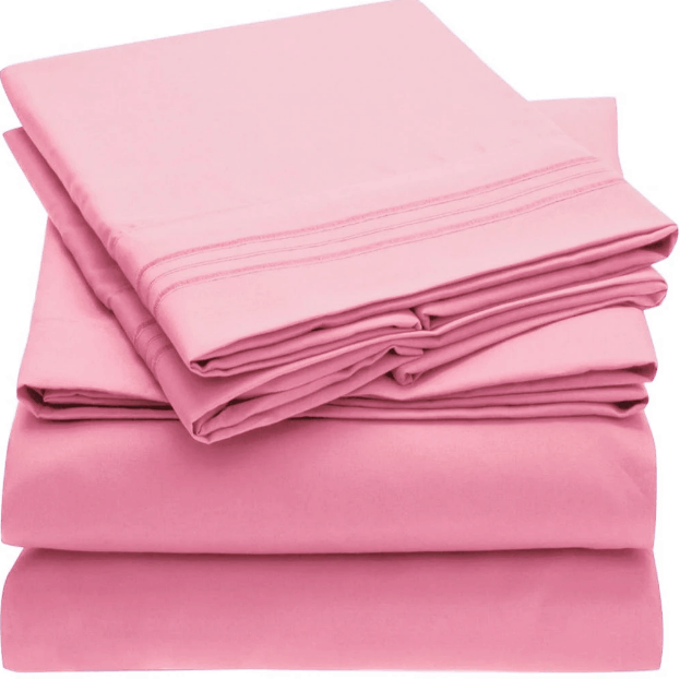 Tidy pile of pink sheets