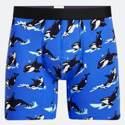 Blue Whale Pattern Boxer Briefs