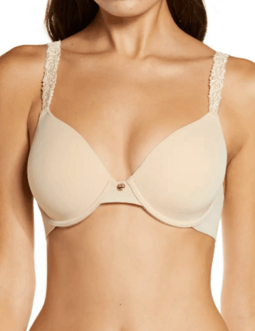 Pretty beige colored lace strap Natori bra