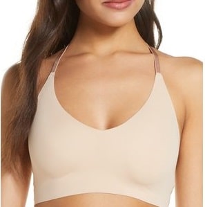 Light colored bralette with thin straps