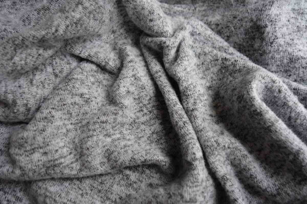 Close up of gray and black rayon fabric