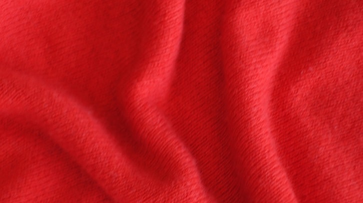 Close up of red cashmere sweater