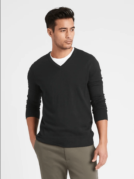 Banana Republic Silk Cotton Cashmere V-Neck