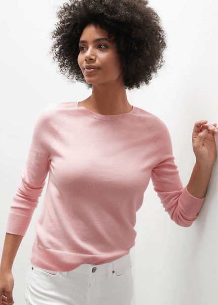 Super pretty Banana Republic Seamless Merino Crew-Neck Sweater in Responsible Wool