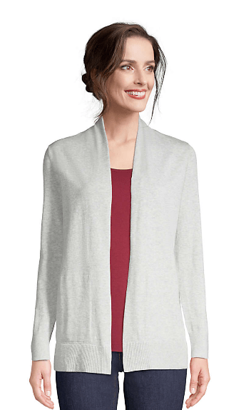 Land's End Cotton Open Long Cardigan