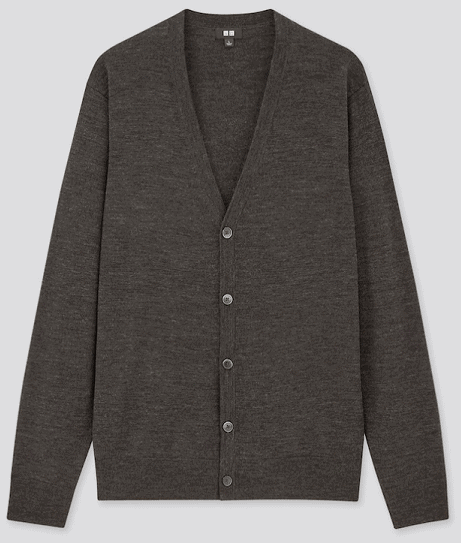 Uniqlo Men Extra Fine Merino V-neck Long-sleeve Cardigan