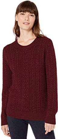 Amazon Essentials Women's Fisherman Cable Crewneck Sweater