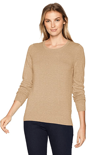 The Amazon Essentials Women’s Lightweight Crewneck in sand color