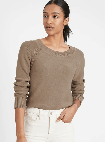 Banana Republic Organic Cotton Scoop-Neck Sweater