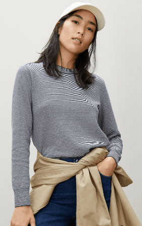 Striped Everlane The Organic Cotton Crewneck Sweater