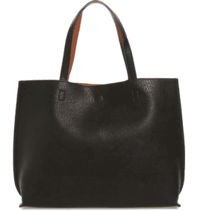 Street level brown and black reversible tote